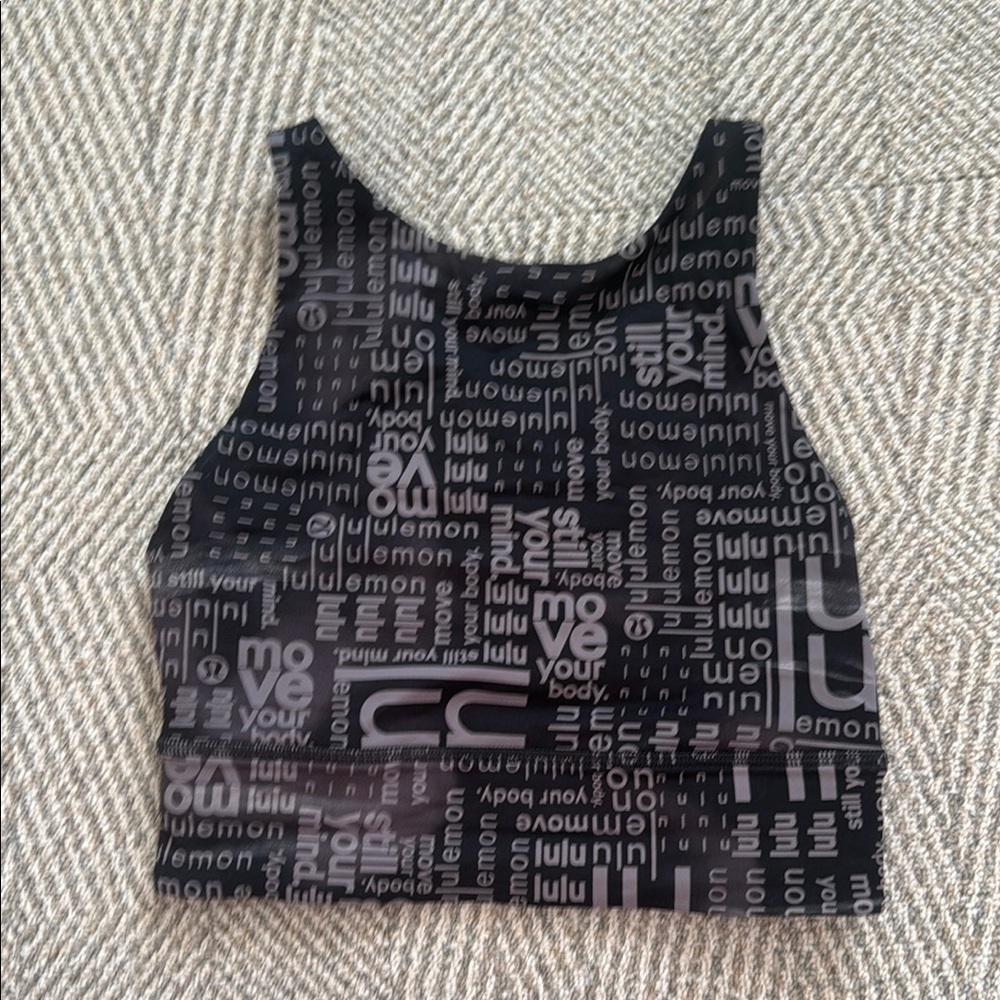 Lululemon Black and Gray Cross-Back Sports Bra